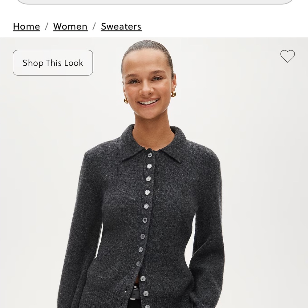 JCrew Milano cinched-waist cardigan, charcoal M